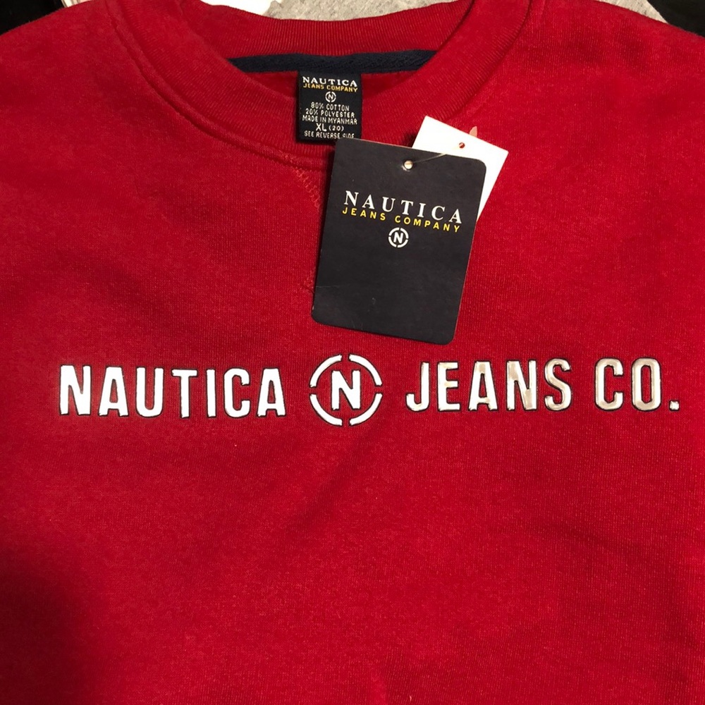 Kids XL (20) red Nautica crew neck sweater NWT